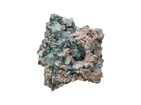 Calcite with Malachite, Tsumeb in Namibia, 8 x 7 x 8.5cm