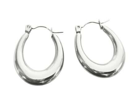 U-shaped hoop earrings, Stainless steel, 18 x 25mm
