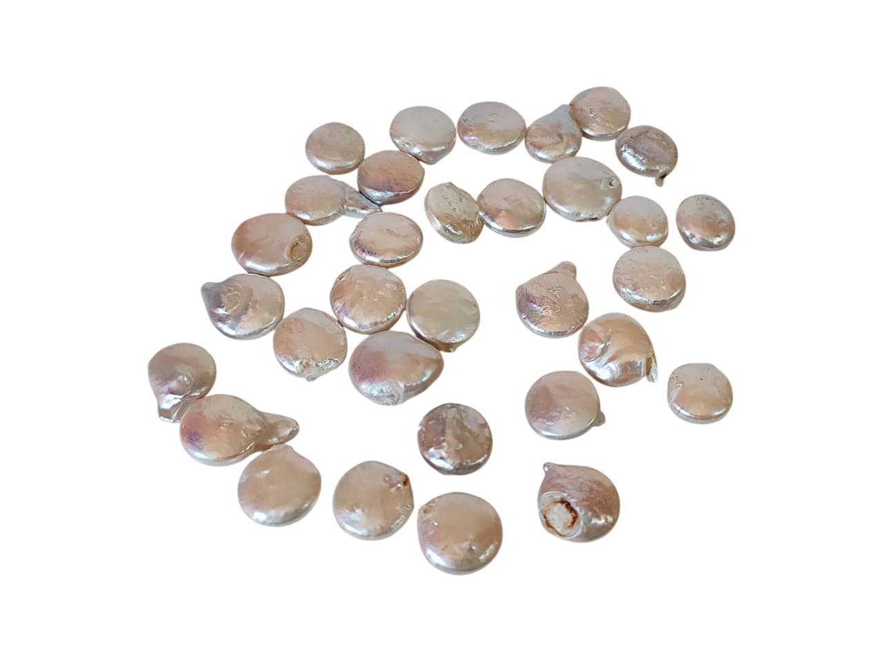 Undrilled Cultured pearl, Button shaped,10-13mm - Image 2