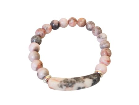 Rhodonite bead bracelet, stretchcord