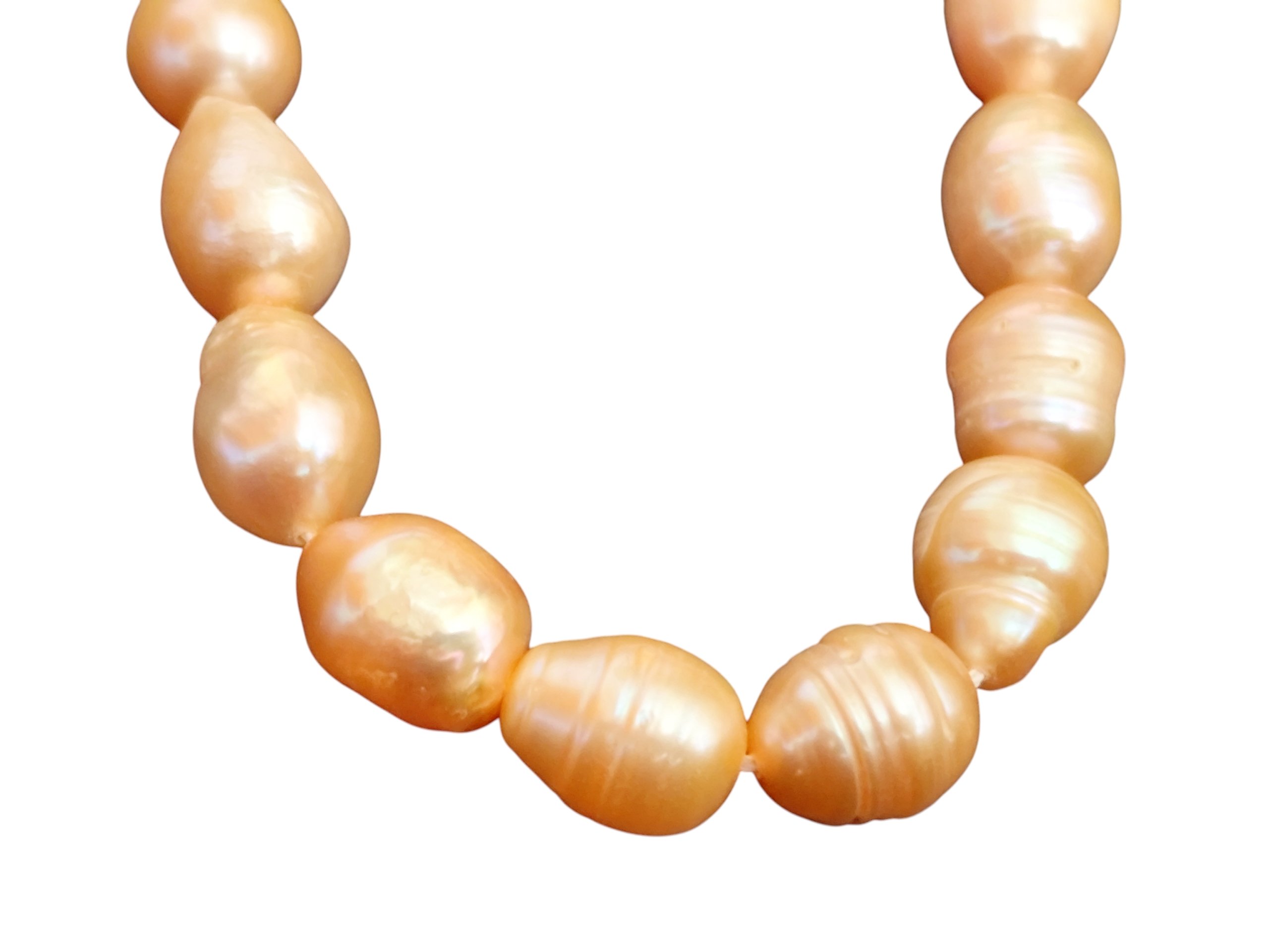 Apricot Oval Rice pearl, Approximately 8-11mm in size, 35 cm - Image 2