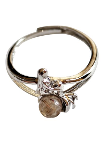 Mermaid Ring with Rutilated Quartz Cabochon – Base Metal