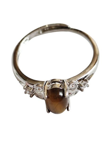 Dress Ring with Tigers Eye Cabochon