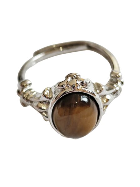 Tiger’s Eye Cabochon Dress Ring – Base Metal