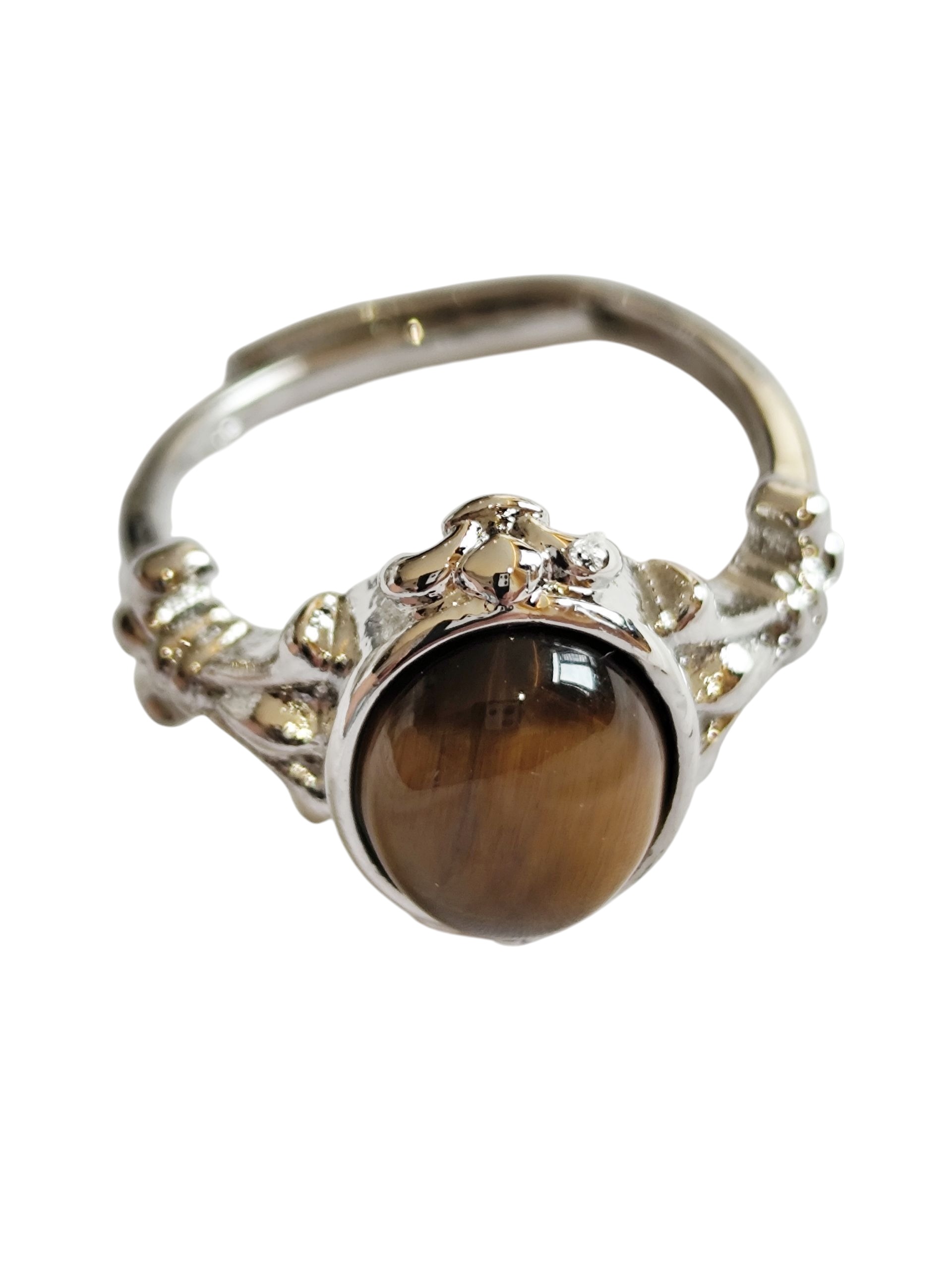 Tiger’s Eye Cabochon Dress Ring – Base Metal
