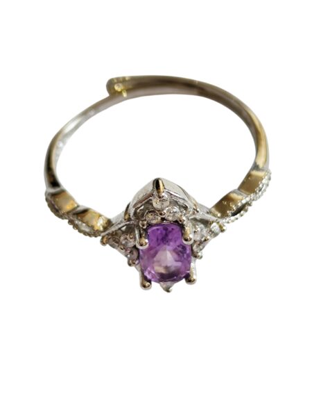 Oval-Cut Amethyst Dress Ring – Base Metal