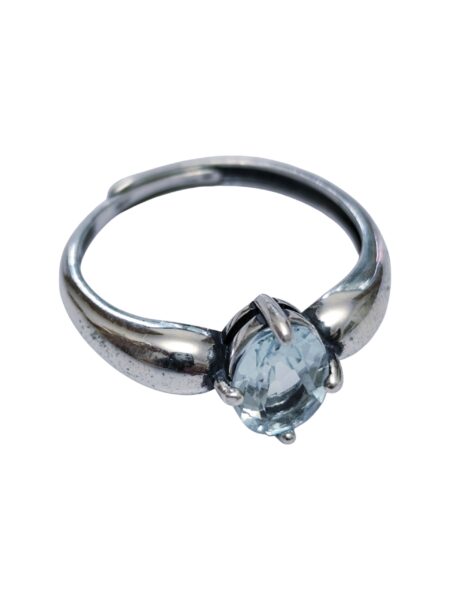 925 Sterling Silver Aquamarine Solitaire Ring