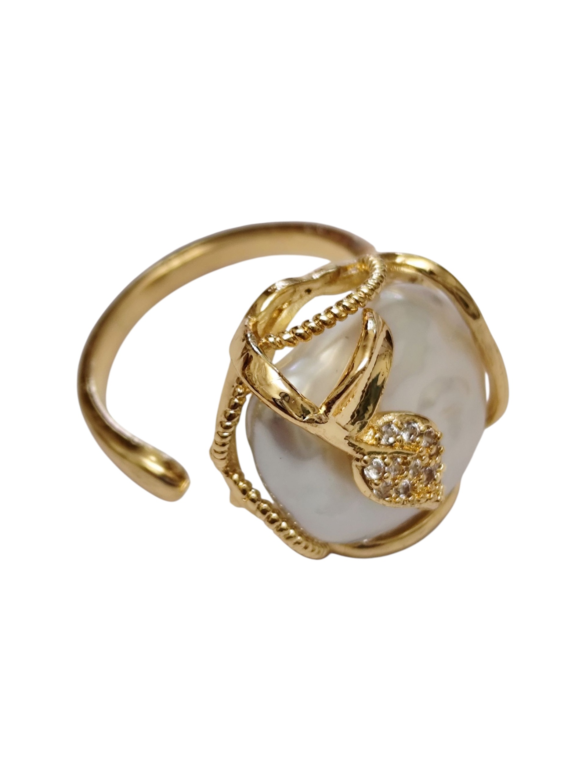 Freshwater pearl dresser ring, Adjustable
