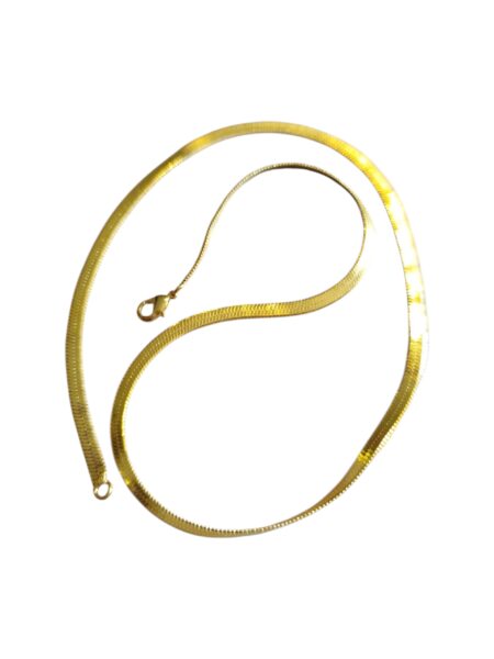 Gold Blade Chain with lobster clasp, Stainless steel, 5mm wide