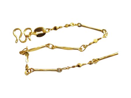 Gold Bar Link Chain with lobster clasp, Stainless steel, 2mm wide, 45cm
