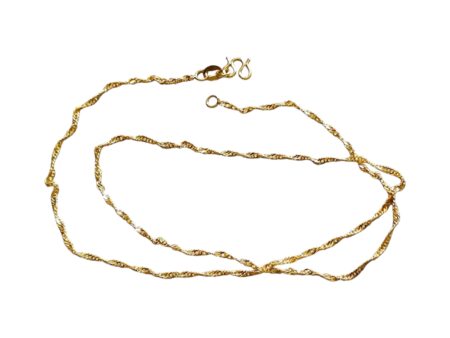 Gold Singapore Chain with lobster clasp, Stainless steel, 2mm wide, 45cm