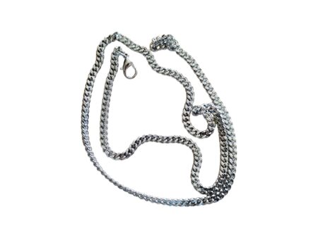 Curb Chain with lobster clasp, Stainless steel, 3mm wide, 50 cm