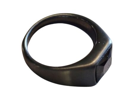 Stainless steel ring, size 6-13, Black slim Signet Ring