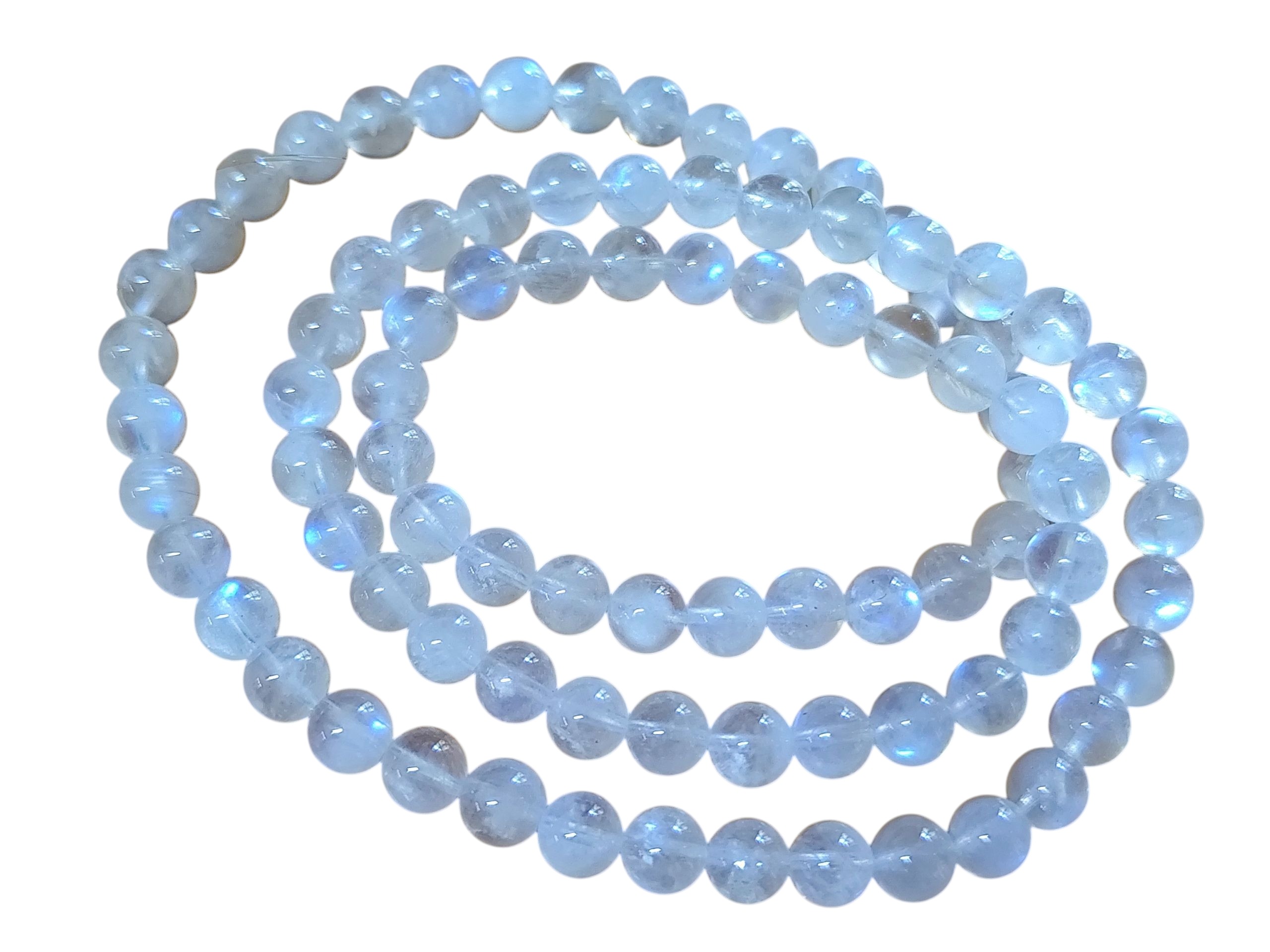 Moonstone bead string, 7mm, round, 40cm