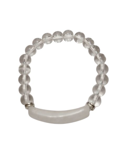 White Glass bridge bracelet 8mm