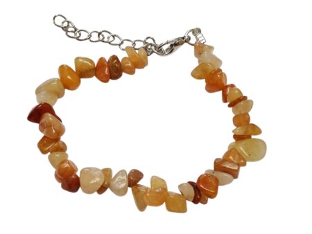 Carnelian chip bracelet, extender chain