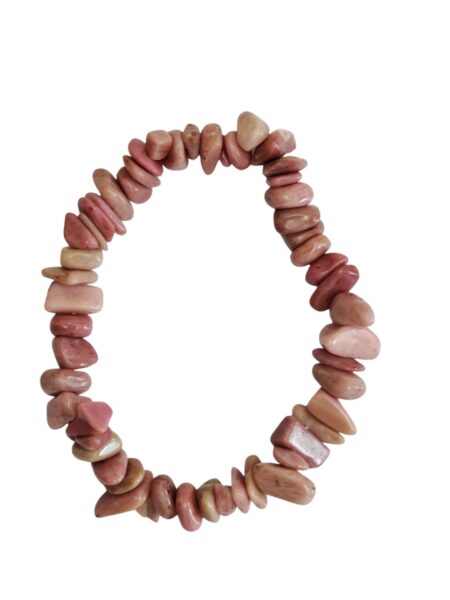 Pink Mahogany chip bracelet, stretchcord