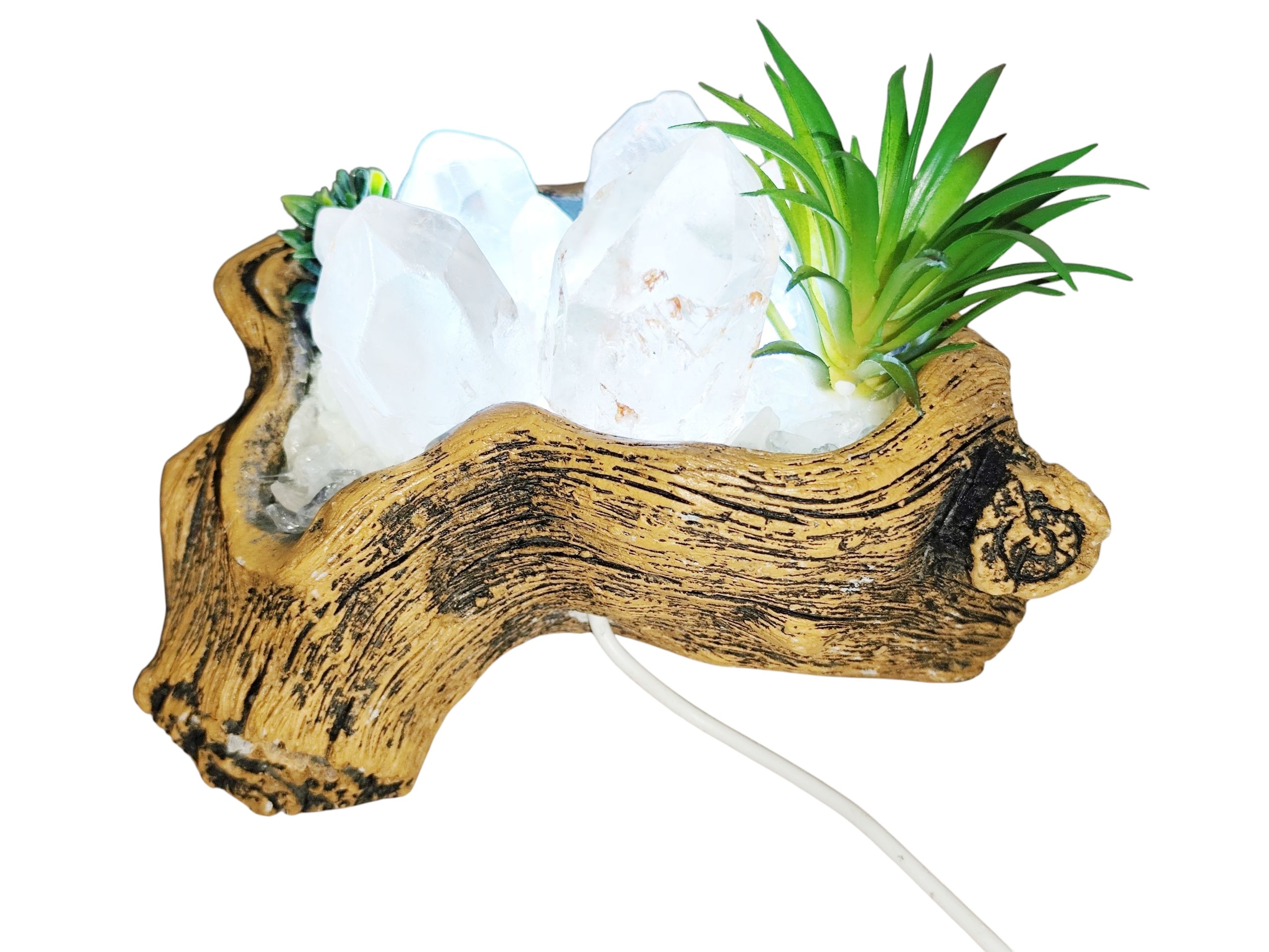 Tree root hedgehog light with quartz, 16cm wide - Image 4