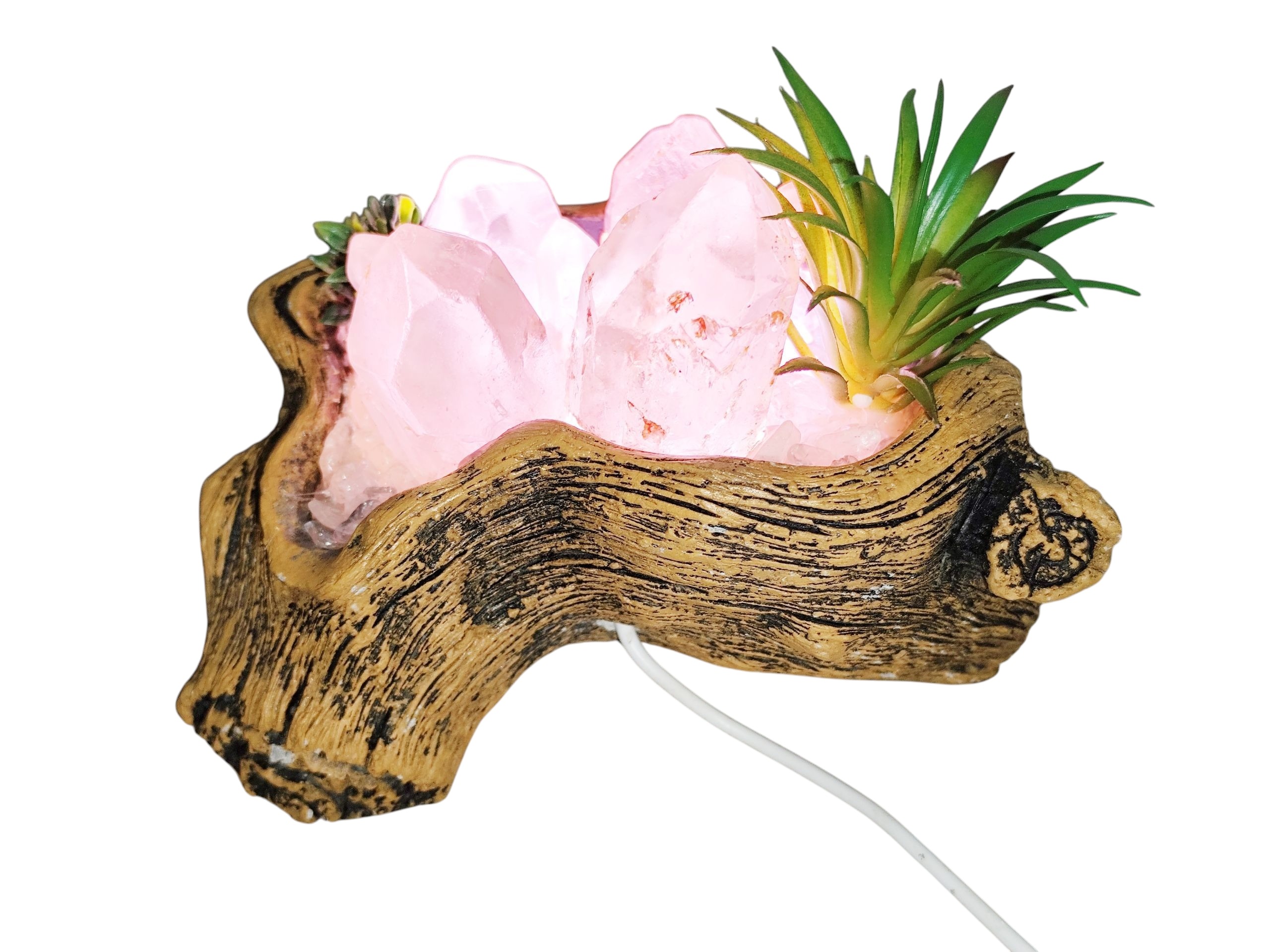 Tree root hedgehog light with quartz, 16cm wide - Image 3