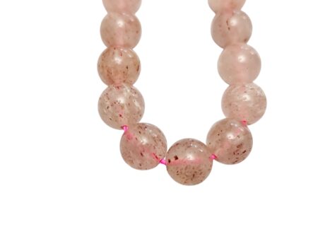 Strawberry quartz bead string, round, 8mm, 40cm