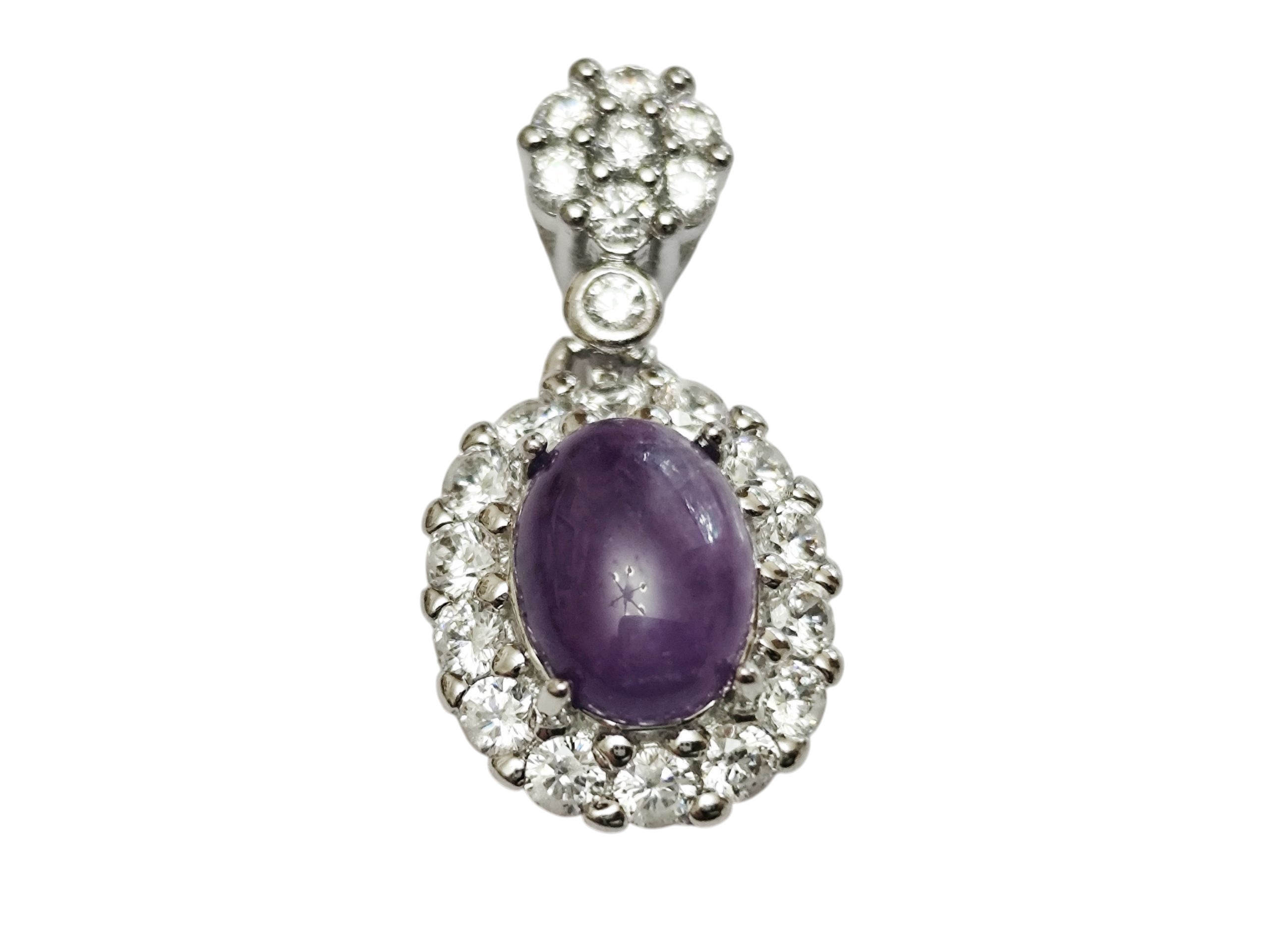 Assorted amethyst pendant in base metal, 24mm incl bail - Image 3