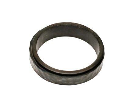 Stainless steel ring, size 6-13, Black hammered design