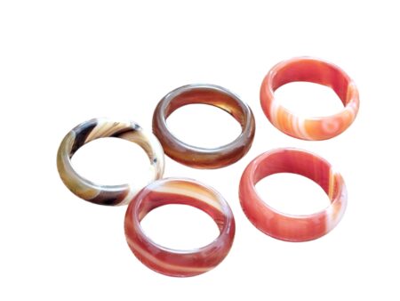 Orange agate ring, smaller sizes. 17-19mm inside diameter