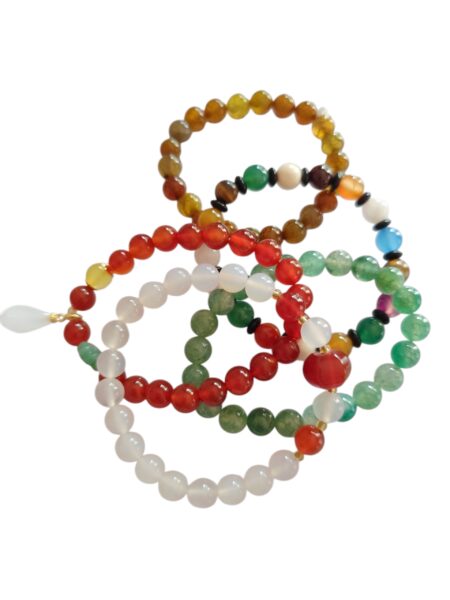 Various agate bracelets on Stretchcord 8-10 mm bead size