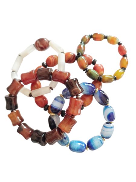 Various agate bracelets with Dzi Bead
