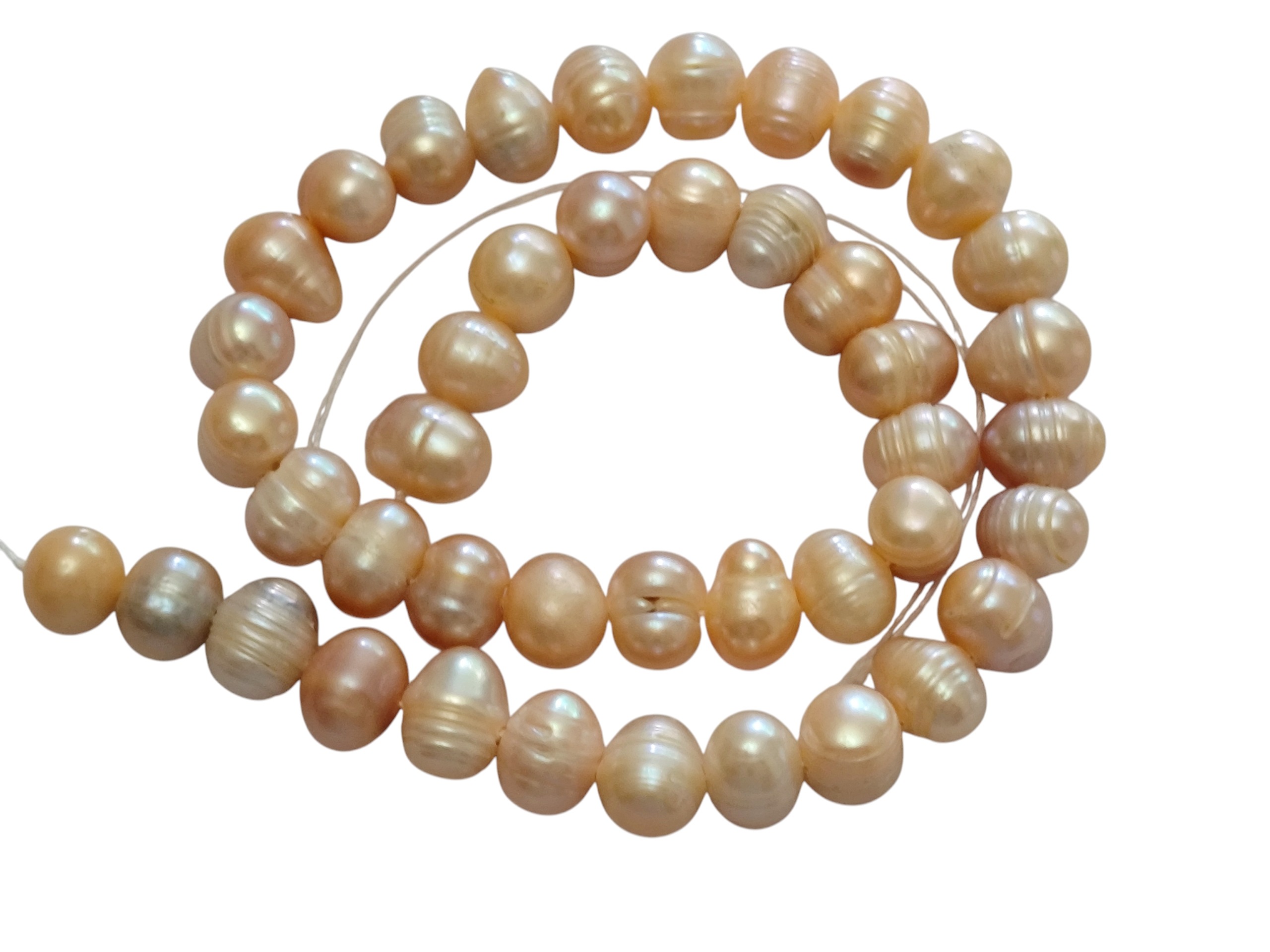Champagne Ringed potato pearl, Approximately 8-9mm in size, 35 cm - Image 2