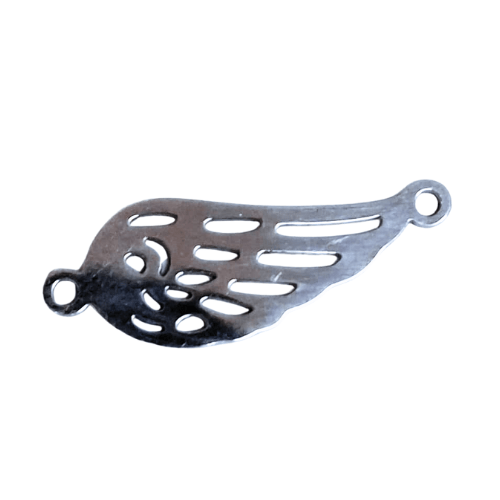 Angel Wing Connector Charm, Stainless Steel, 20mm x 7mm