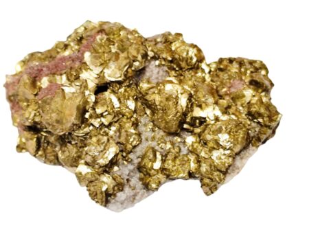 Pyrite cluster with calcite, Kalahari Manganese Fields, 7.2 x 5 x 2cm
