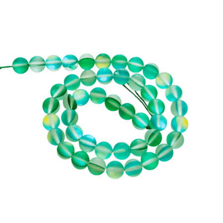 Mermaid Glass bead string, green, 8mm, 40cm