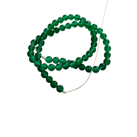 Green agate bead string, round, 6mm, 39cm