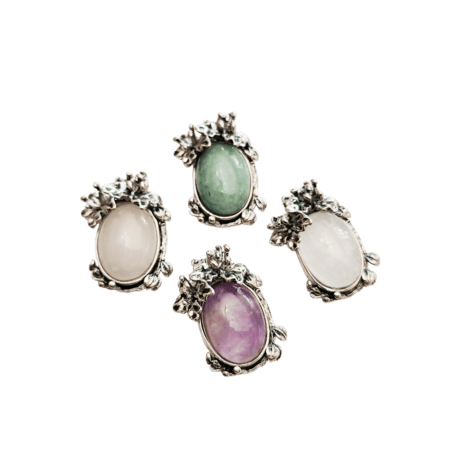 Butterfly Pendant with various Oval stone Cabochon. 29mm
