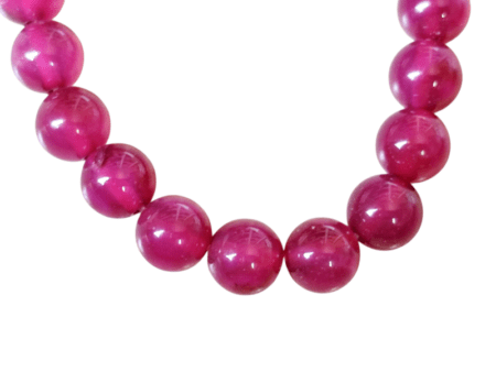 Fuchsia Onyx bead string, 8mm, round, 39cm