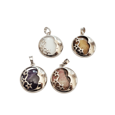 Pendant with moon and stars  23mm