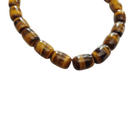 Barrel Tigers eye bead string, round, 12x16mm, 39cm