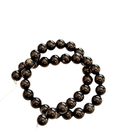 Black Striped Onyx bead string, 8mm, round, 39cm