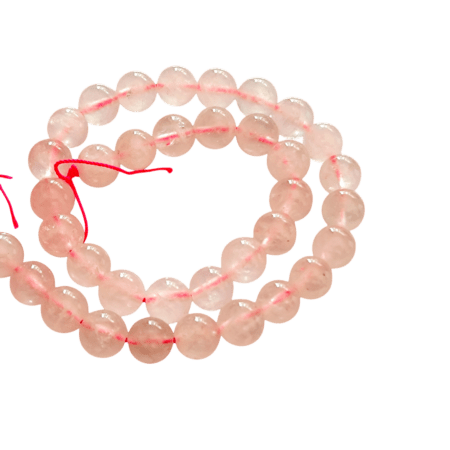 Rose quartz bead string, 10mm, round, 39cm