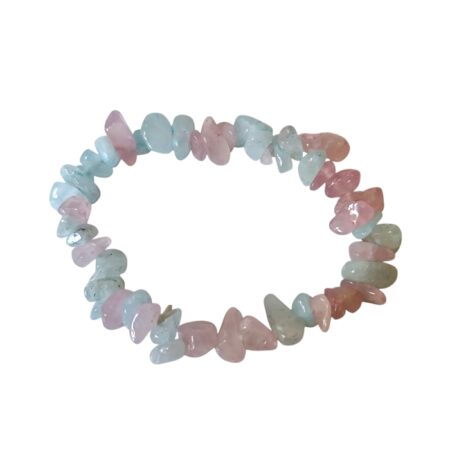 Rose quartz with blue color quartz chip bracelet