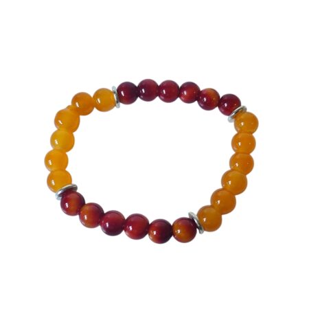 Apricot ember bead bracelet 8mm