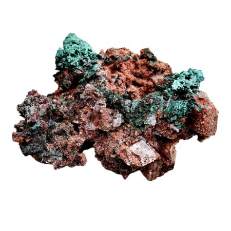 Large cabinet size specimen of malachite and calcite on matrix. 13cm, Tsumeb