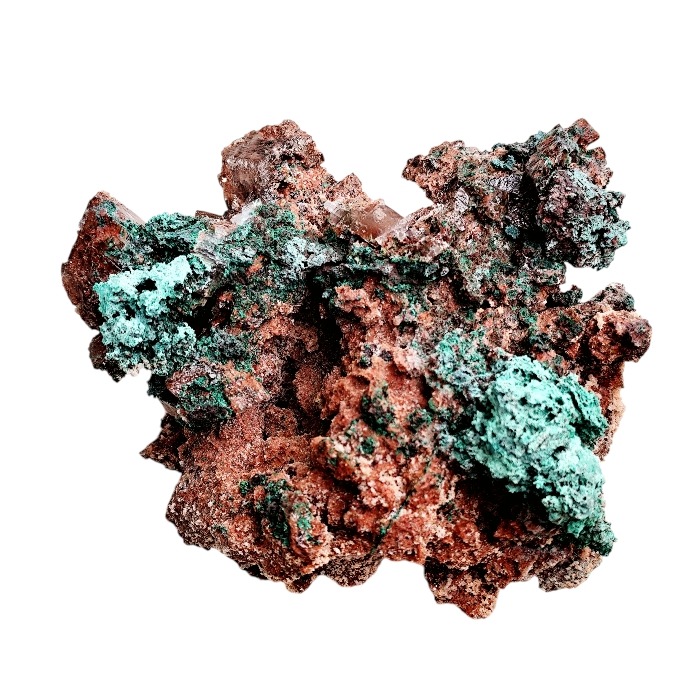 Large cabinet size specimen of malachite and calcite on matrix. 13cm, Tsumeb - Image 2