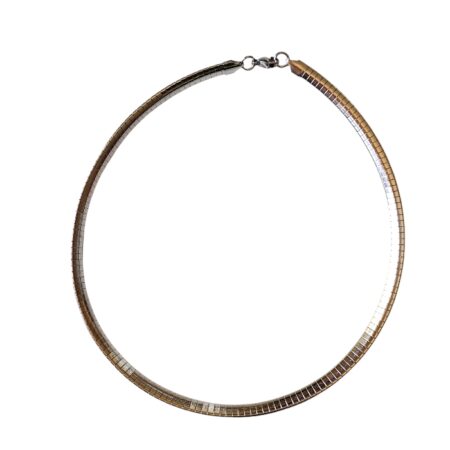 Stainless steel flat snake chain w lobster clasp, choker, 45cm