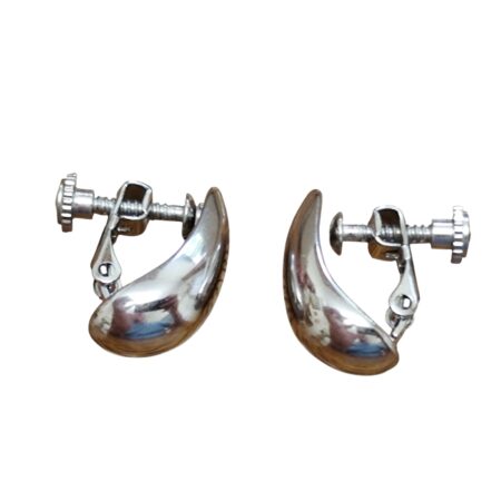 Clip-on teardrop Earrings in Stainless Steel, 17mm