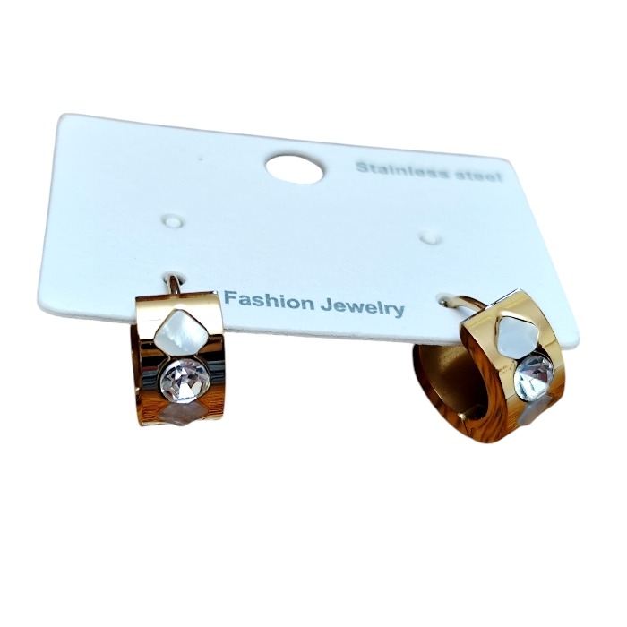 Stainless Steel Earrings Huggies, 15mm (Gold)