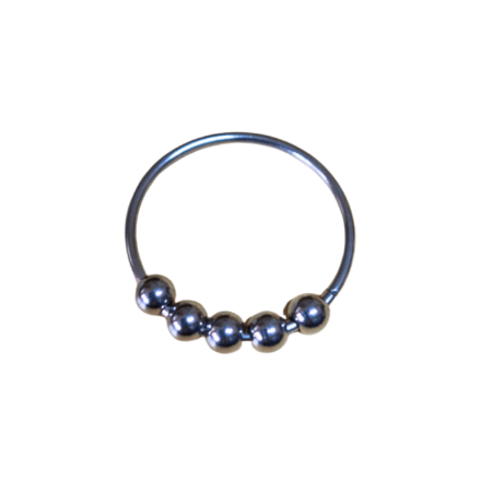 Stainless Steel Abacus Ring, Fidget design, size 8