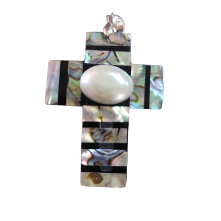 Shell cross pendant, 63mm