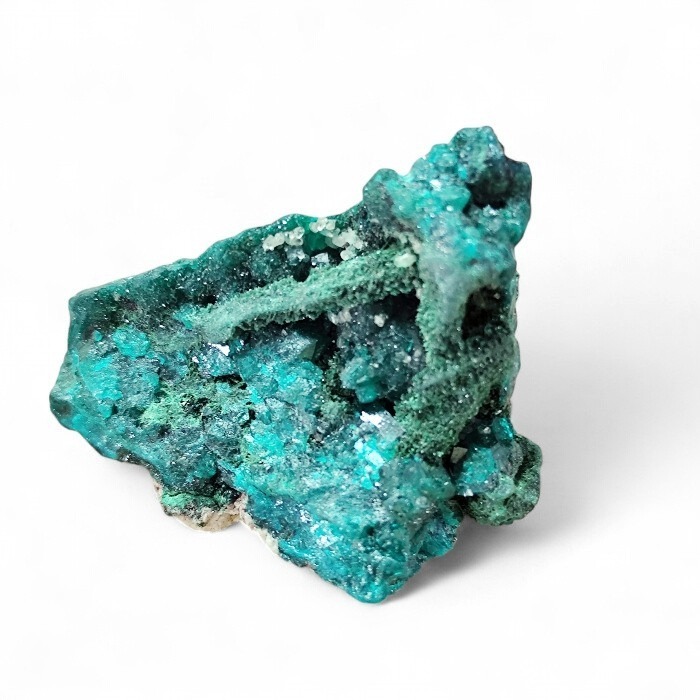Architectural Dioptase Cluster with Mineral Rib – 47mm